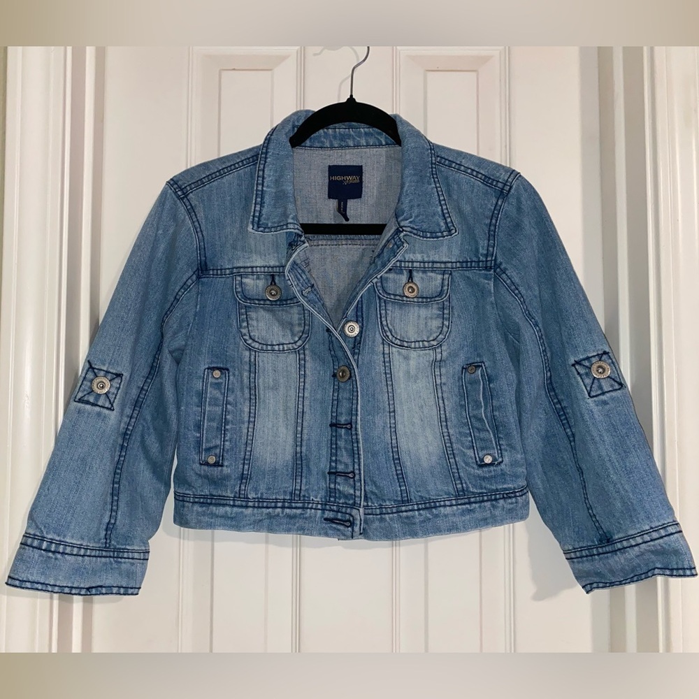 Highway Jeans Light Blue Denim Cropped Trucker Jacket